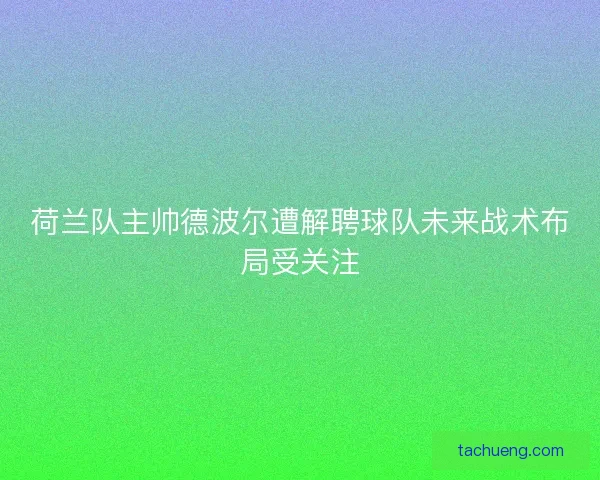 荷兰队主帅德波尔遭解聘球队未来战术布局受关注 荷兰队主帅德波尔遭解聘球队未来战术布局受关注